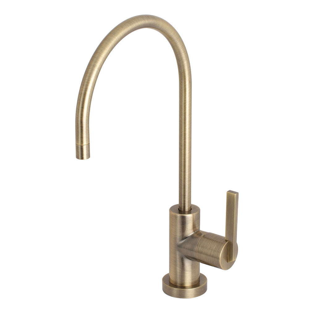 Kingston Brass 1/4 Turn Lever Water Filtration Faucet, Antique Brass (Open Box)