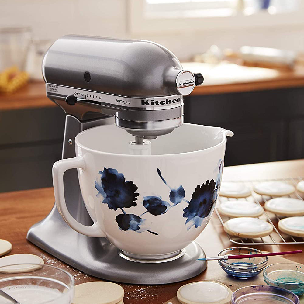 KitchenAid 5 Quart Ink Watercolor Ceramic Mixing Bowl for Kitchen Stand Mixer