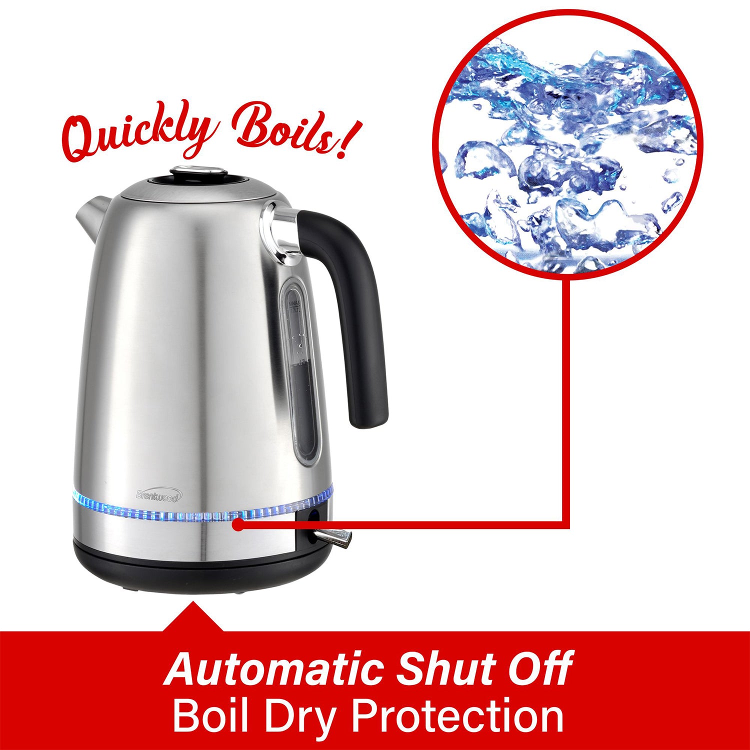 Brentwood 1.7 Liter Cordless Electric Tea Kettle Pot (Open Box) - VMInnovations