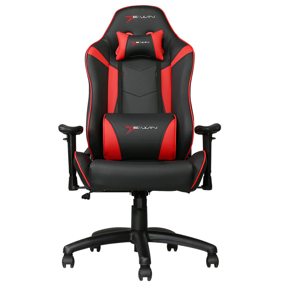 E-Win Knight Series PVC Leather Computer Gaming Office Desk Chair, Red(Open Box)