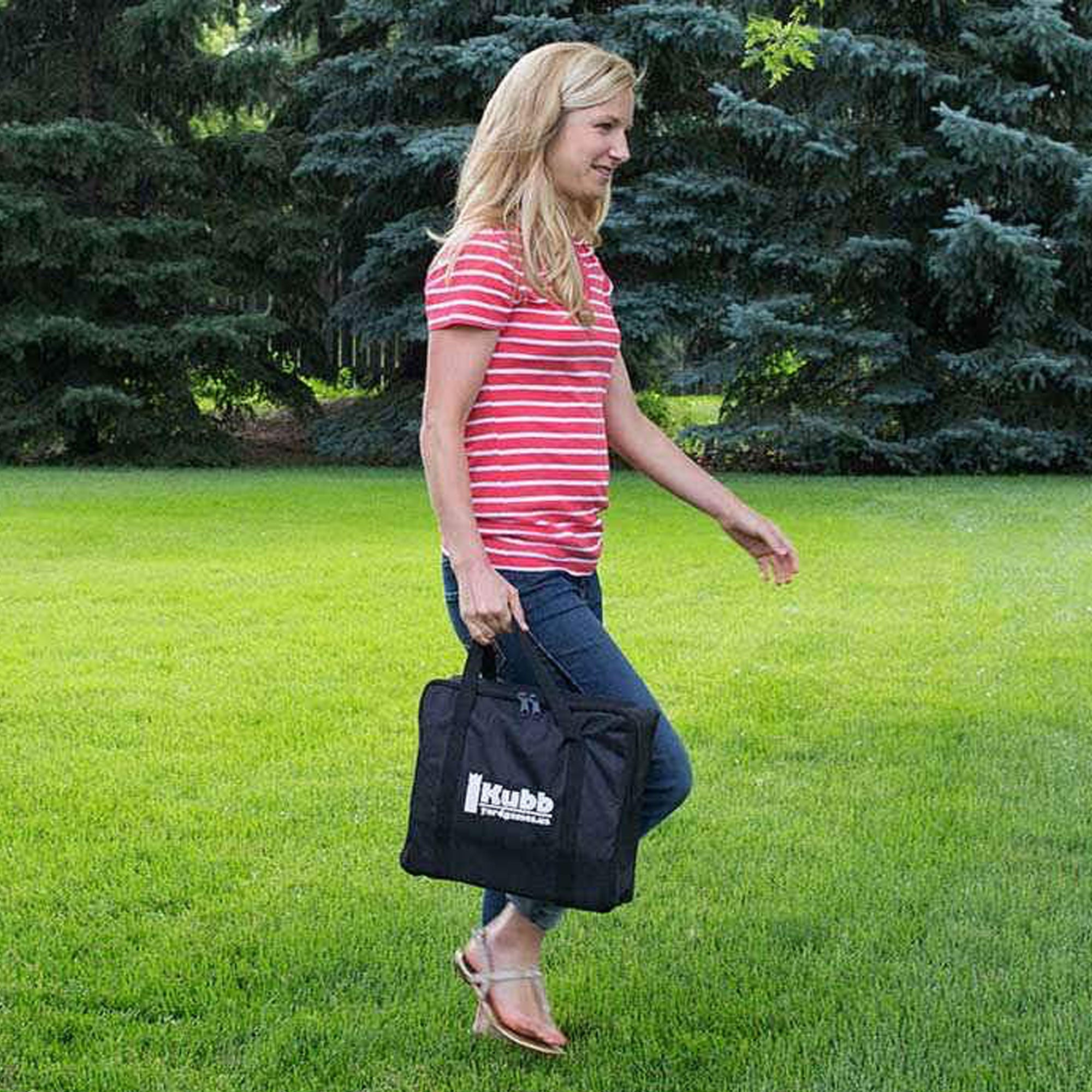 YardGames Kubb Premium Wooden Outdoor Backyard Game Set w/ Carrying Storage Bag - VMInnovations