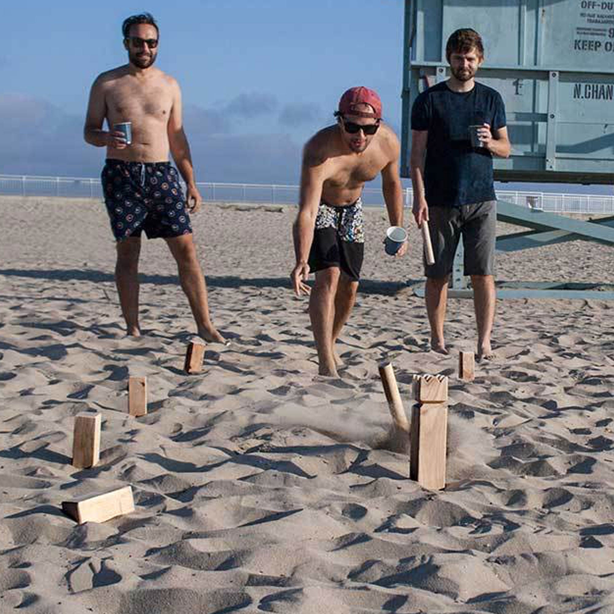 YardGames Kubb Premium Wooden Outdoor Backyard Game Set w/ Carrying Storage Bag - VMInnovations