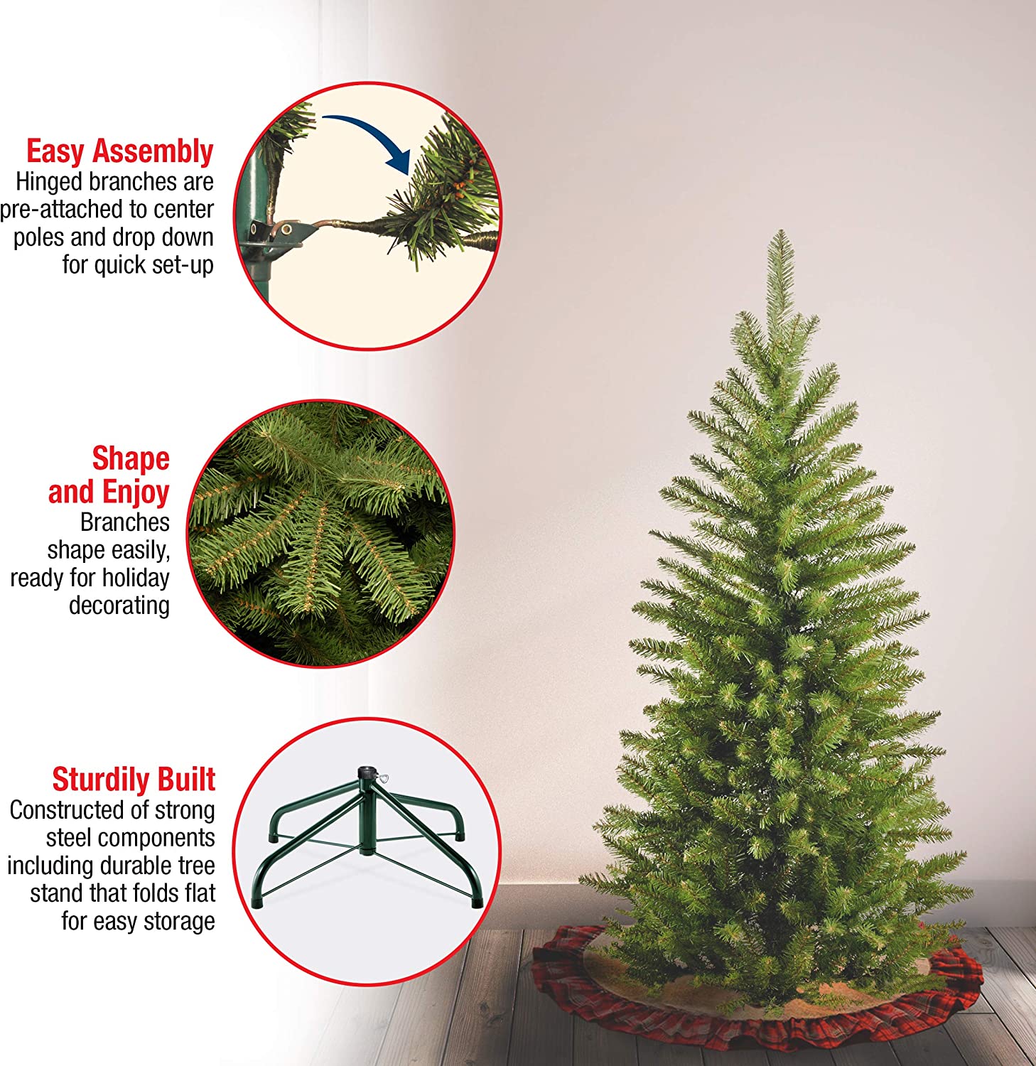 National Tree Company Kingswood 4' Artificial Christmas Tree with Stand (Used) - VMInnovations