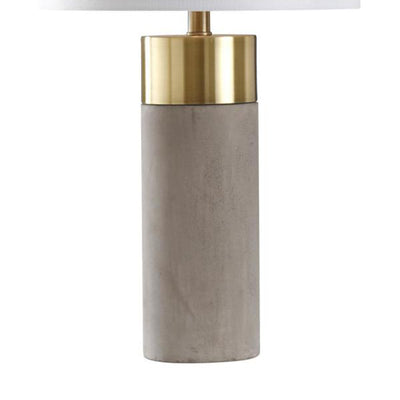StyleCraft Signature 28 Inch 100 Watt Table Lamp, Soft Brass and Natural Cement