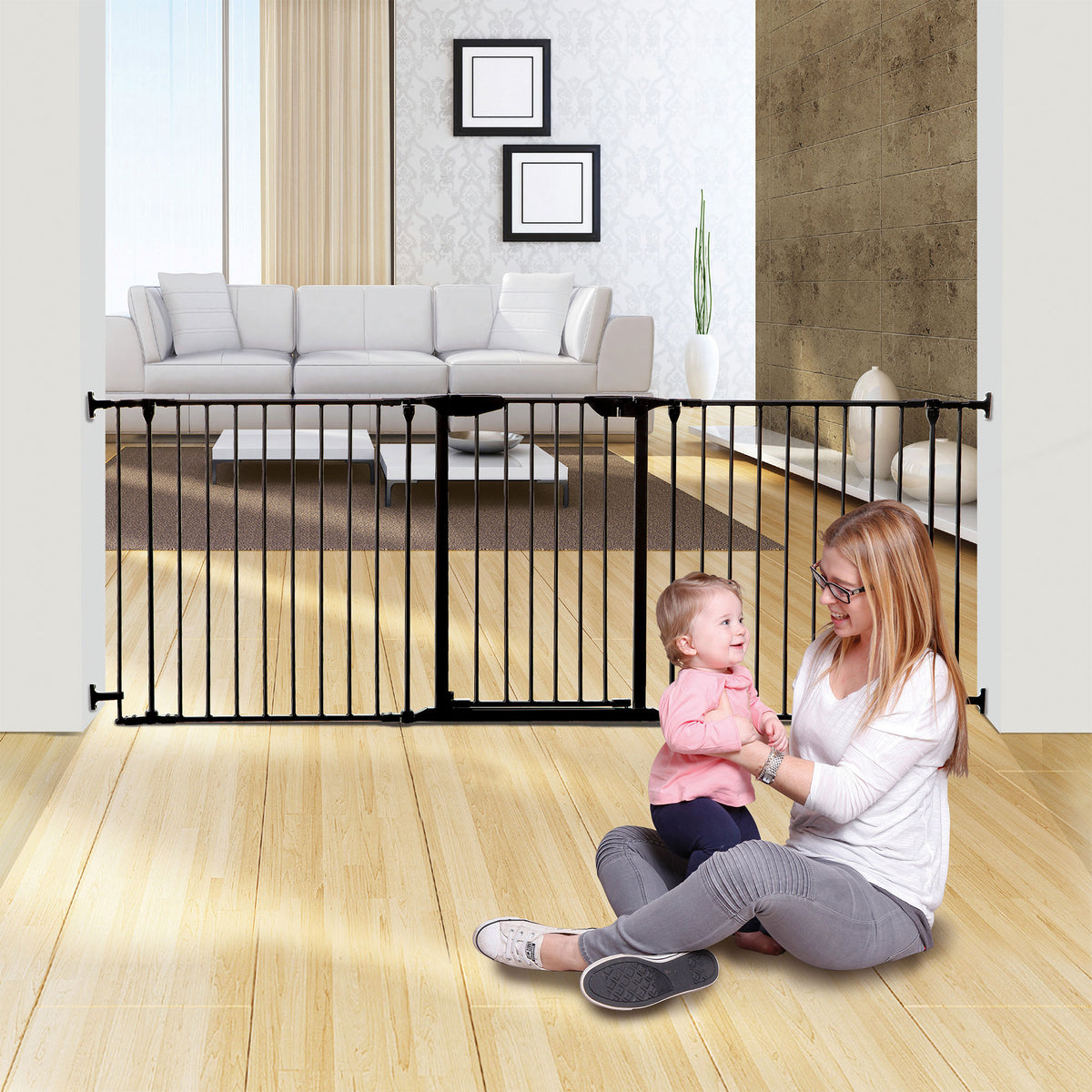 Dreambaby L2021BB Newport Adapta 33.5 to 79 Inch Baby and Pet Safety Gate, Black - VMInnovations