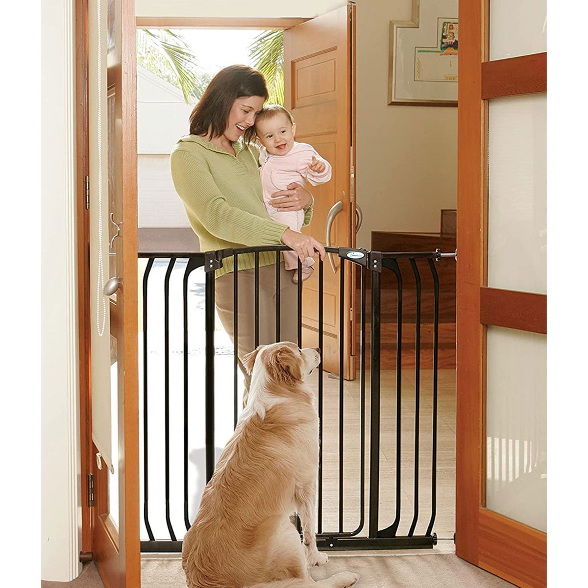 Dreambaby Chelsea 38 to 53 Inch Extra Tall & Wide Auto-Close Safety Gate, Black - VMInnovations