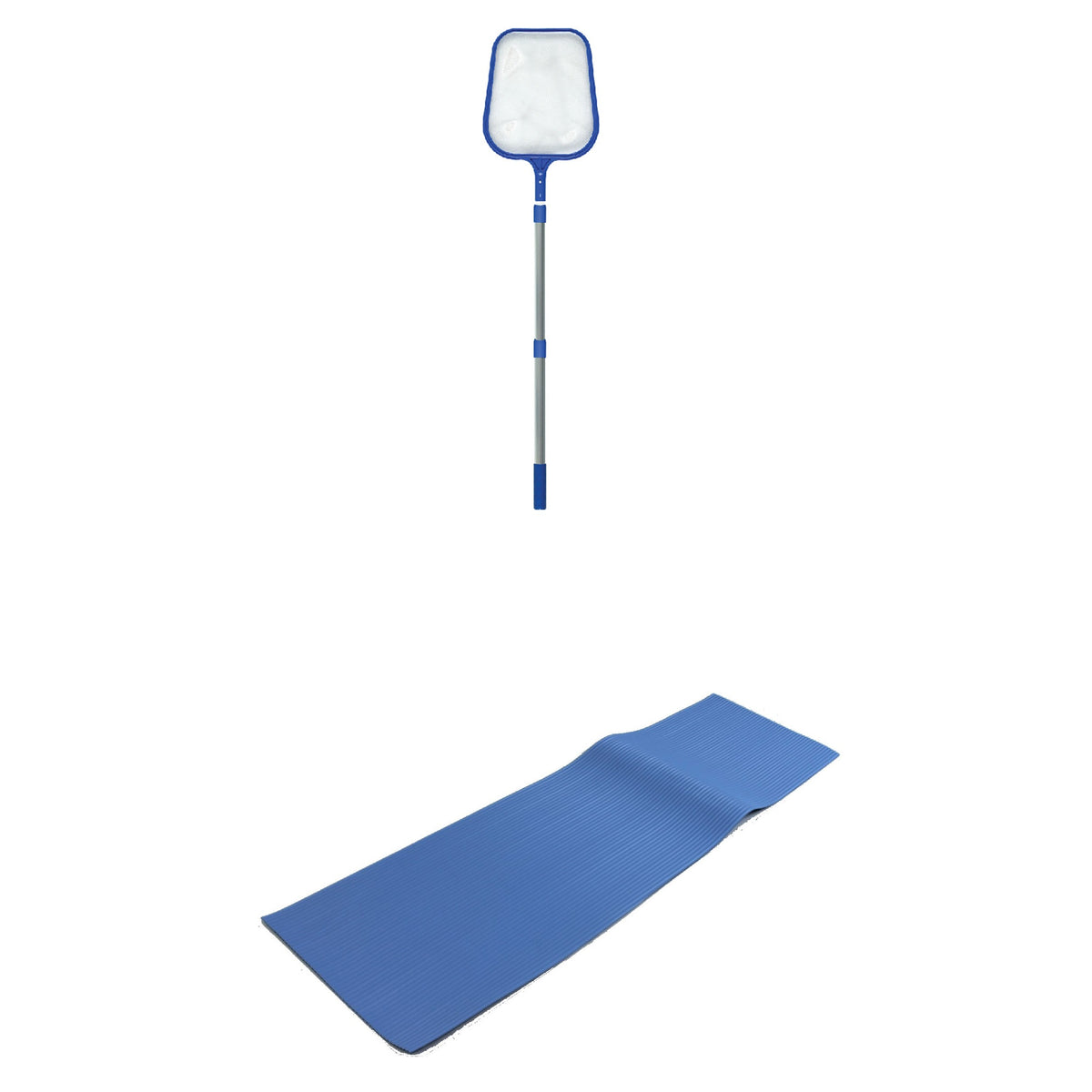 Swimline HydroTools 4' Pool Leaf Skimmer Net & Vinyl Protective Pool Ladder Mat