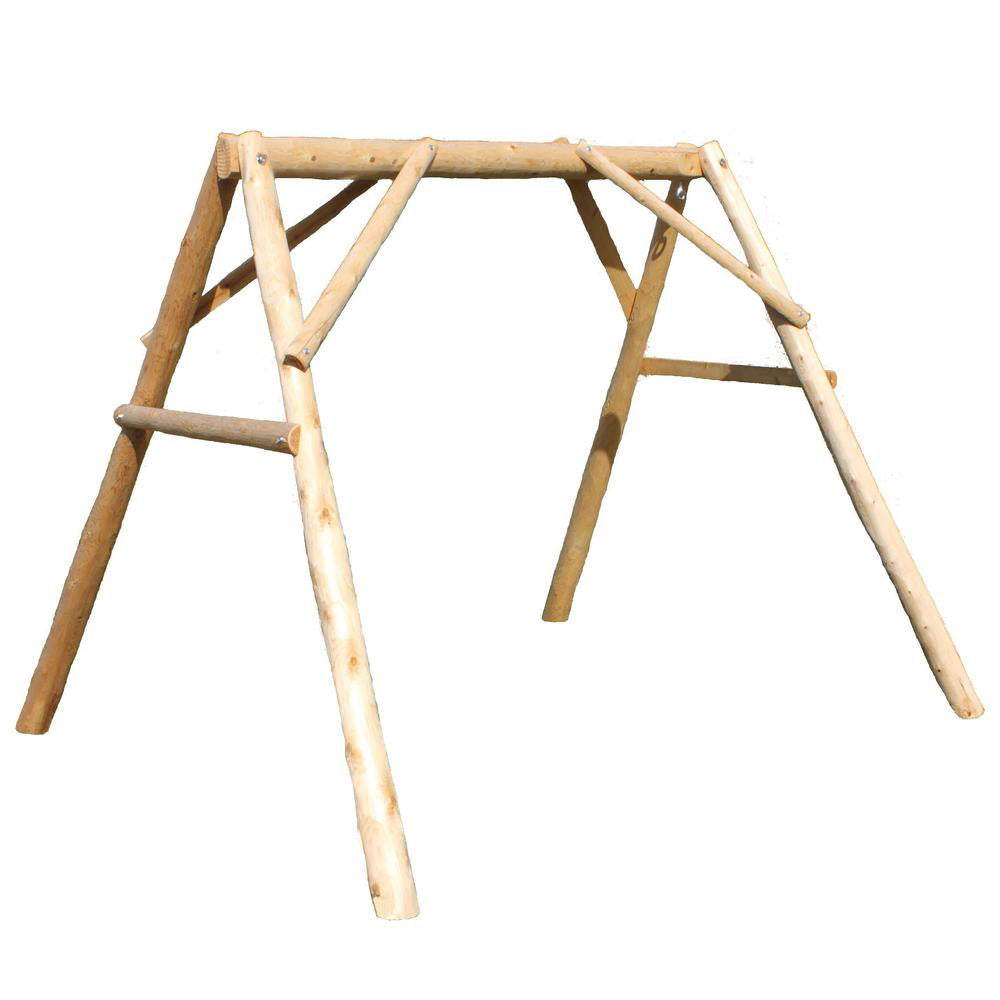 Lakeland Mills 5 Foot Cedar Log A Frame Outdoor Porch Swing Mount Only(Open Box) - VMInnovations