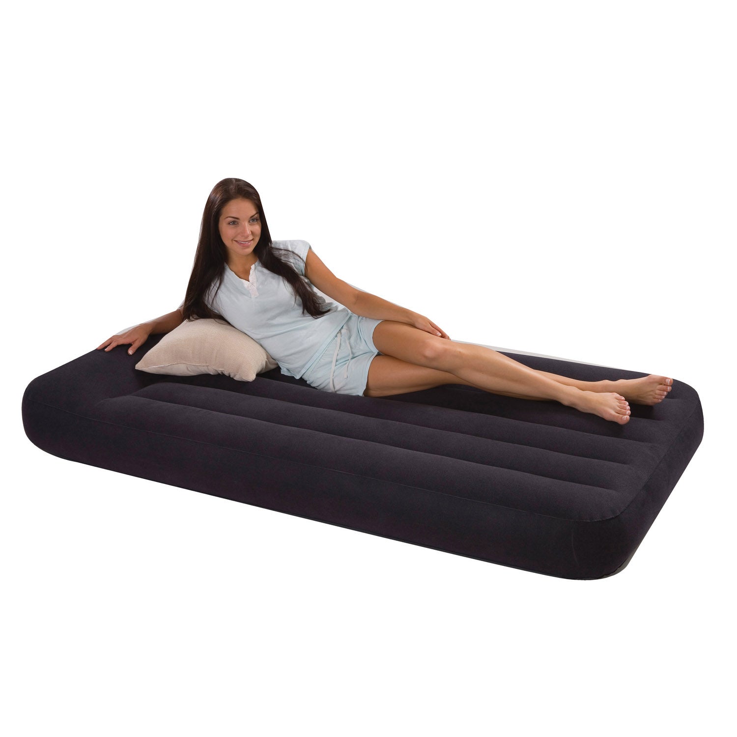 Intex Twin Classic Pillow Rest Airbed Air Mattress Bed w/ Pump (Open Box)