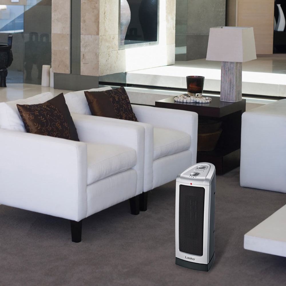 Lasko 5307 Portable 1500W Room Oscillating Ceramic Tower Space Heater (3 Pack)