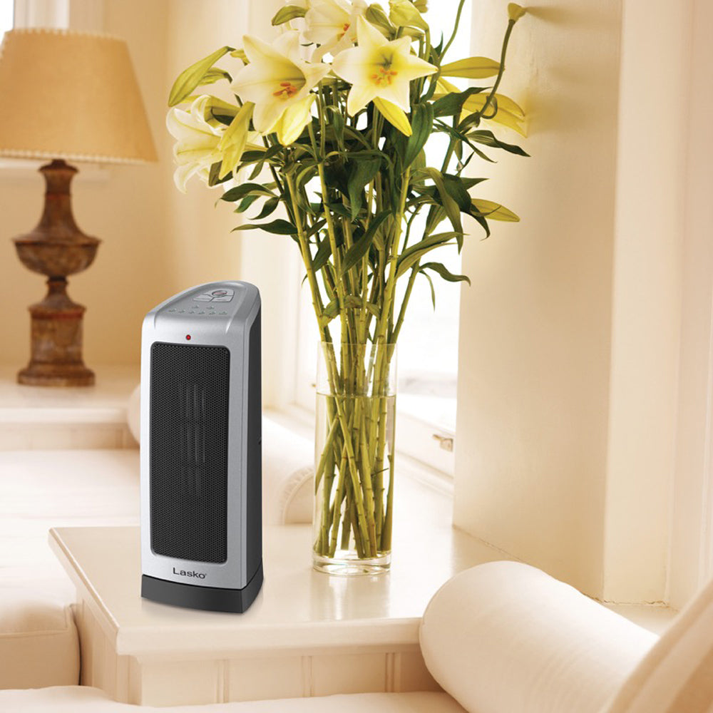 Lasko 1500W Portable Electric Oscillating Ceramic Tower Space Heater (2 Pack)