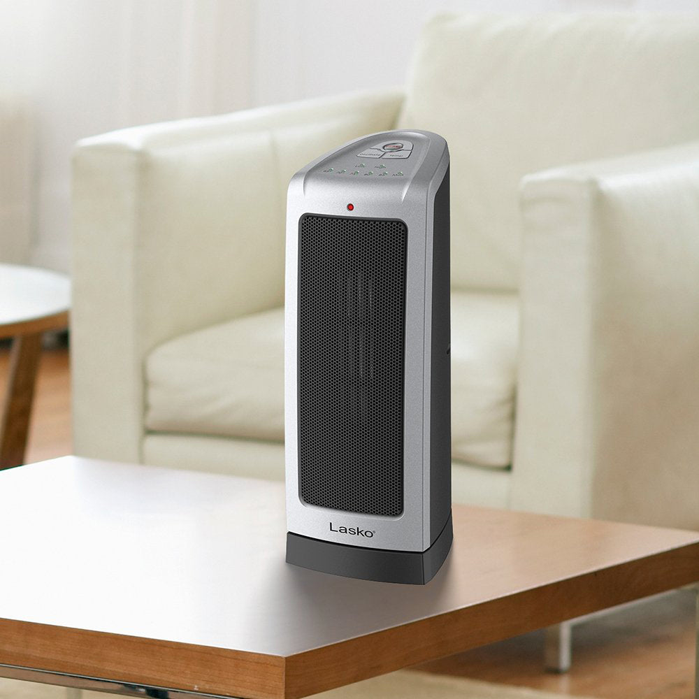 Lasko 1500W Portable Electric Oscillating Ceramic Tower Space Heater (2 Pack)