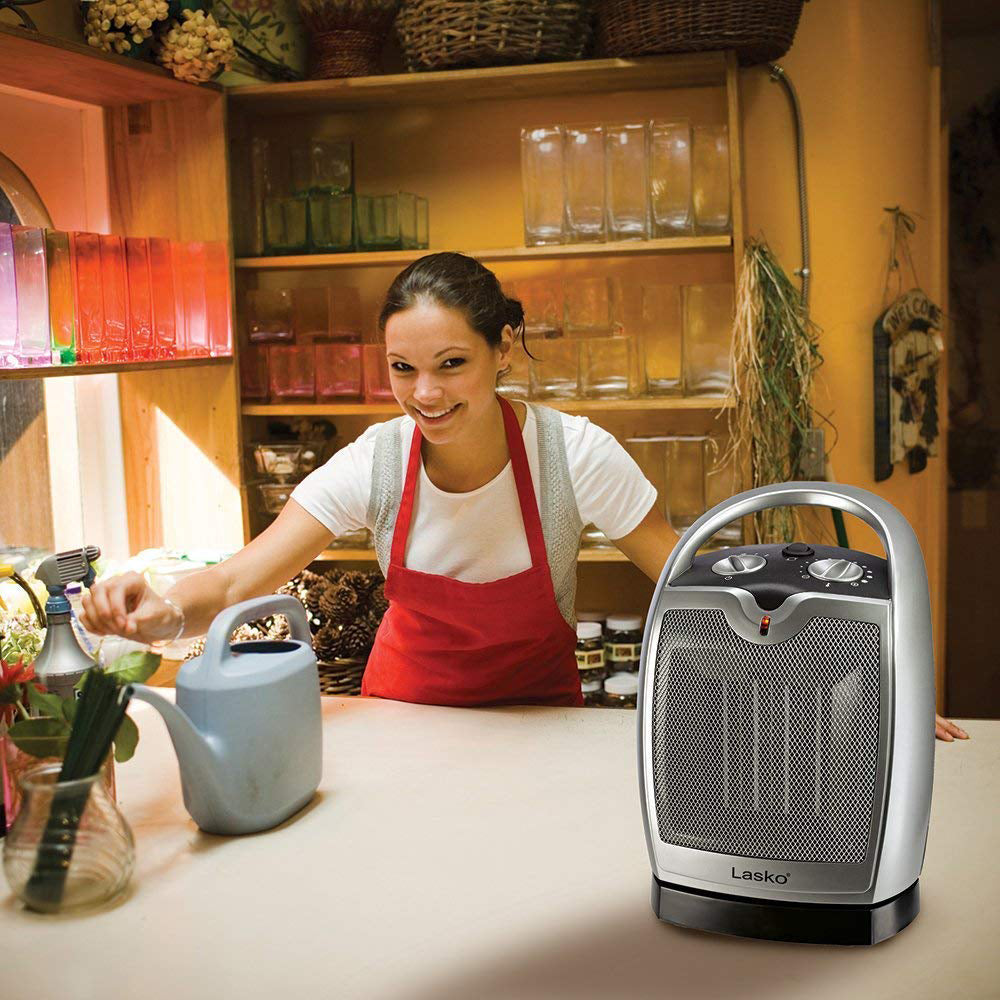 Lasko 5409 Portable Electric 1500W Oscillating Ceramic Space Heater, 2 Pack