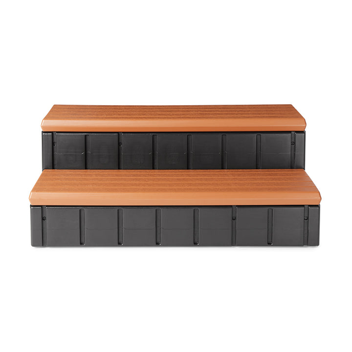 Confer Plastics Leisure Accents 36" Outdoor Spa Hot Tub Storage Steps, Redwood - VMInnovations
