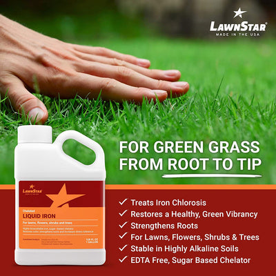 LawnStar Organic Chelated Liquid Iron Plant Lawn Garden Fertilizer, 1 Gallon