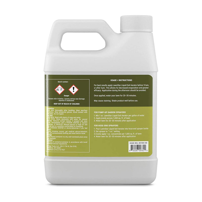 LawnStar Liquid Soil Aerator, 1 Quart & Phosphorus Free Fertilizer, 1 Gallon