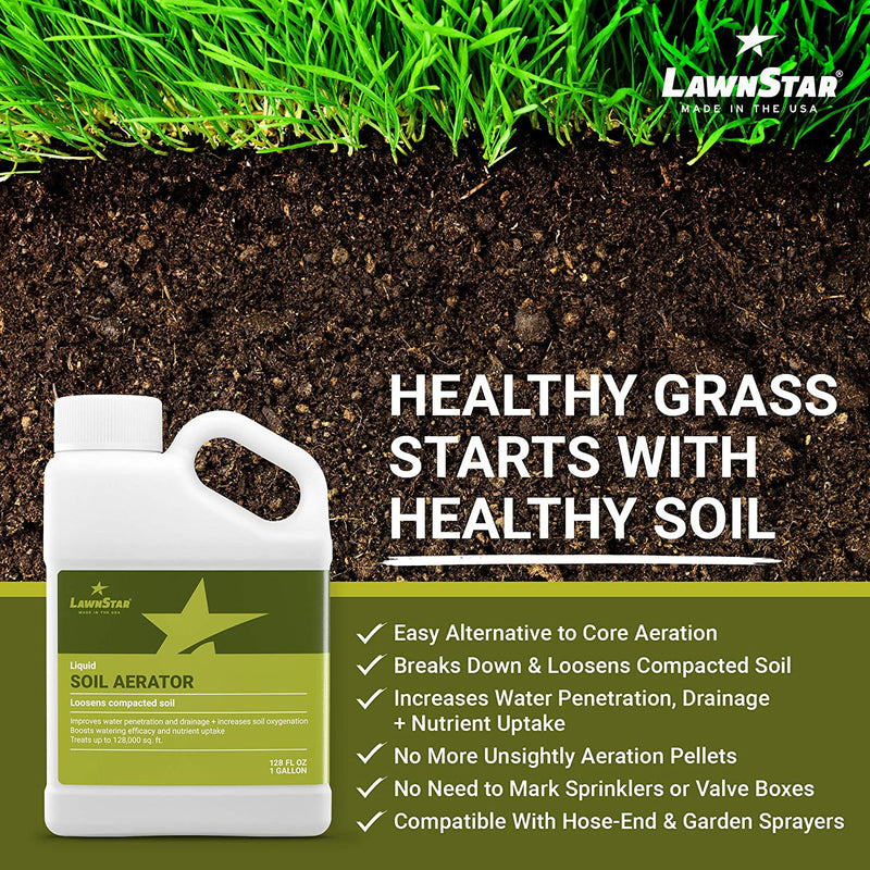 LawnStar Liquid Soil Conditioner for Drainage & Oxygenation, 1 Gallon (2 Pack)