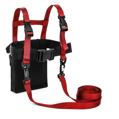 Lucky Bums Kids Ski Harness w/ Grip N' Guide Handle, 2 Leashes, & Backpack, Red