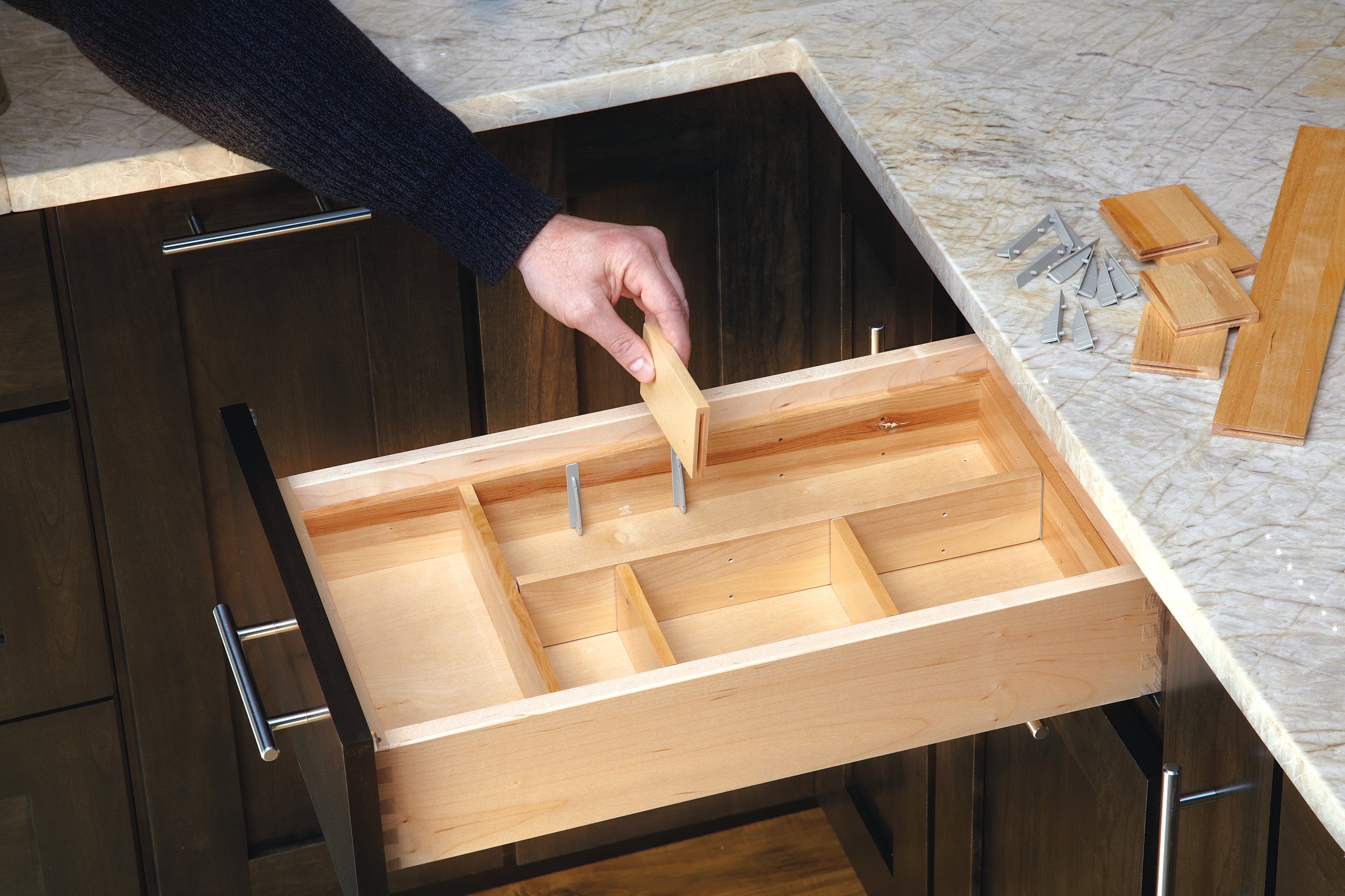 Rev-A-Shelf Customizable Drop-in Kitchen Cutlery Drawer Organizer, LD-4CT15-1