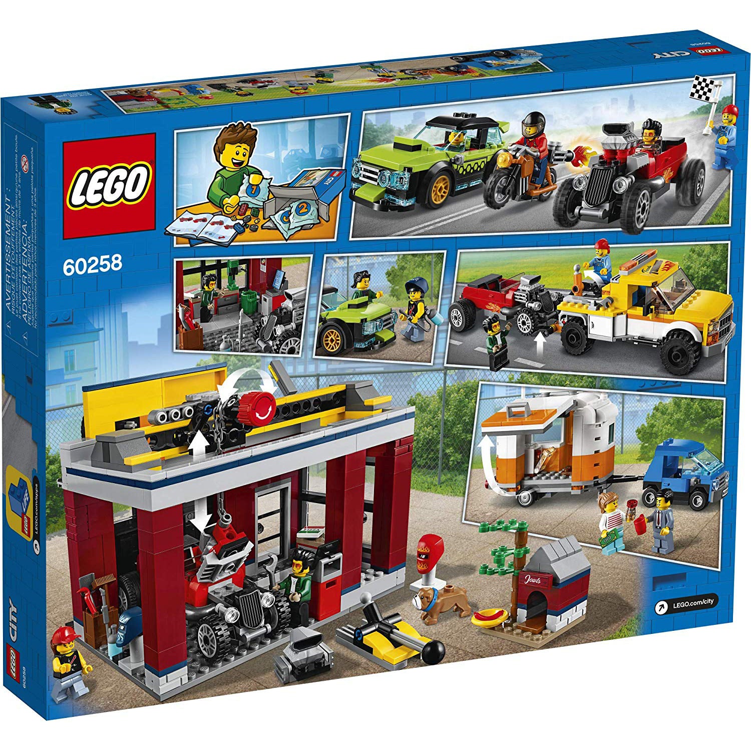 LEGO City 60258 Tuning Workshop Car Garage Block Building Set with 7 Minifigures