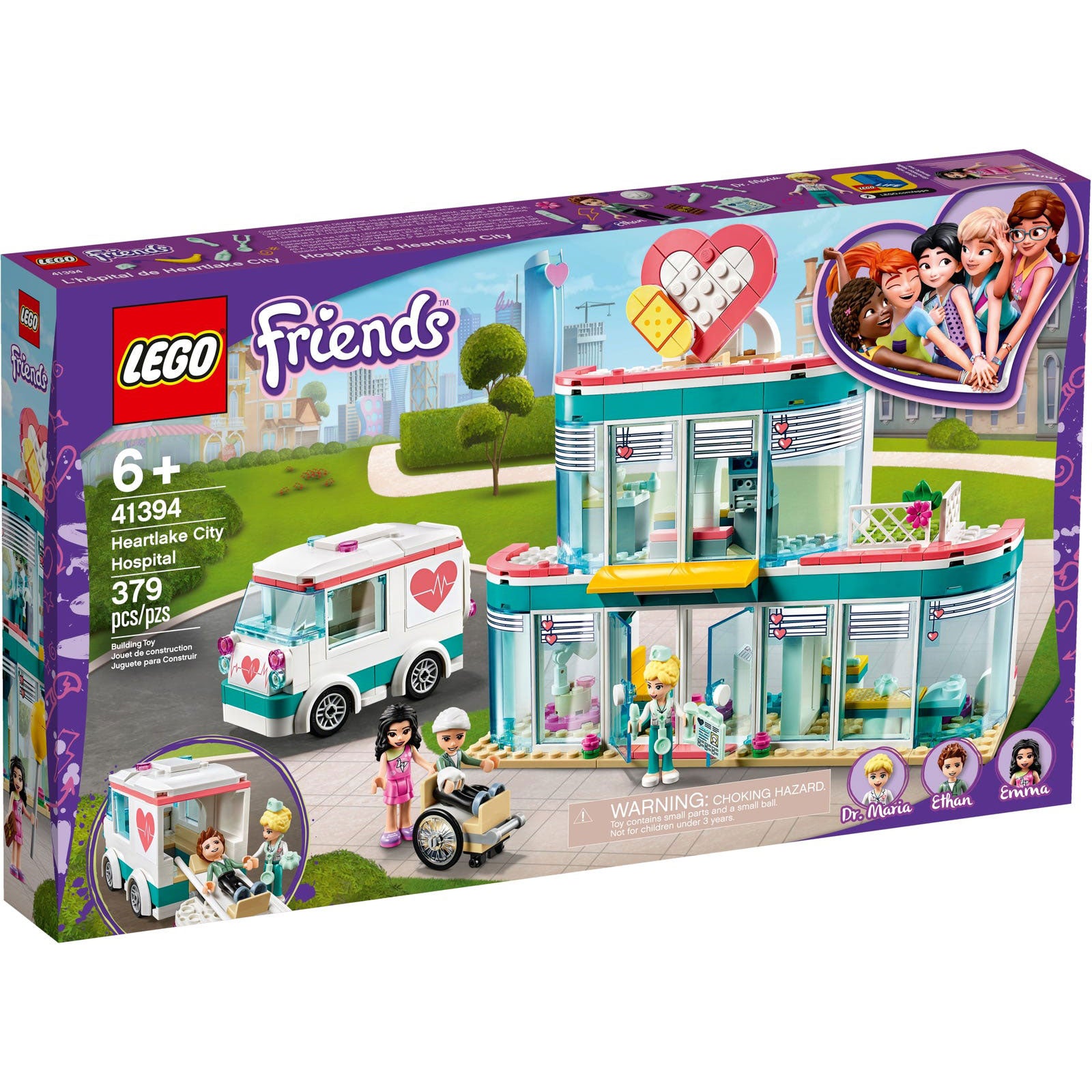 LEGO Friends 41394 Heartlake City Hospital Block Playset & 3 Figures (379 Piece)
