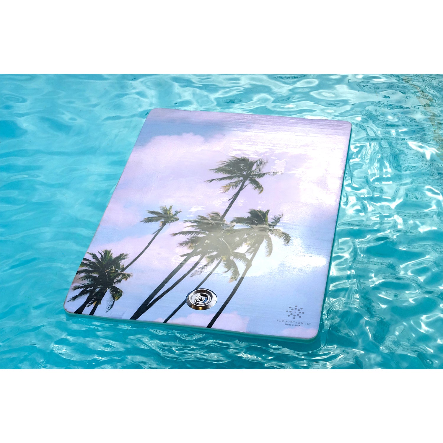 Floatation iQ Mini Oasis 6 x 4 Foot Foam Floating Water Mat, Palm Sky (Open Box)