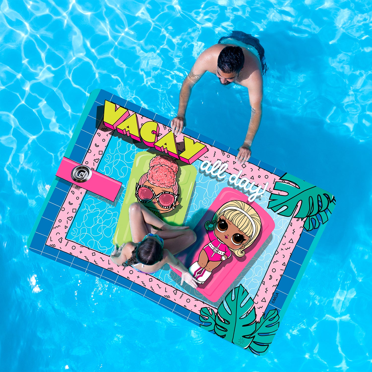 Novation iQ Mini Floating Oasis 6 x 4 Water Mat, Vacay All Day (Open Box) - VMInnovations