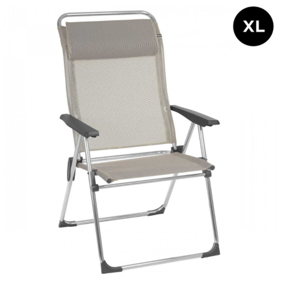 Lafuma XL Folding Camping Patio Mesh Sling Chair, Seigel Gray (Pair) (Damaged)