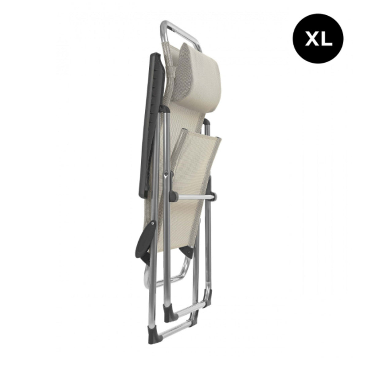 Lafuma XL Folding Camping Patio Mesh Sling Chair, Seigel Gray (Pair) (Damaged)