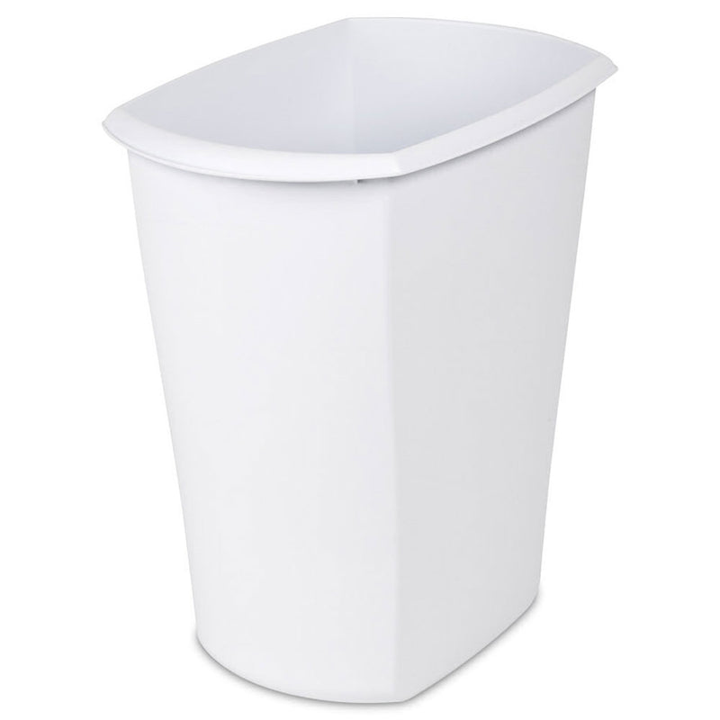 Sterilite 10528006 5.5 Gallon White Ultra Plastic Wastebasket Trash Can (6 Pack)