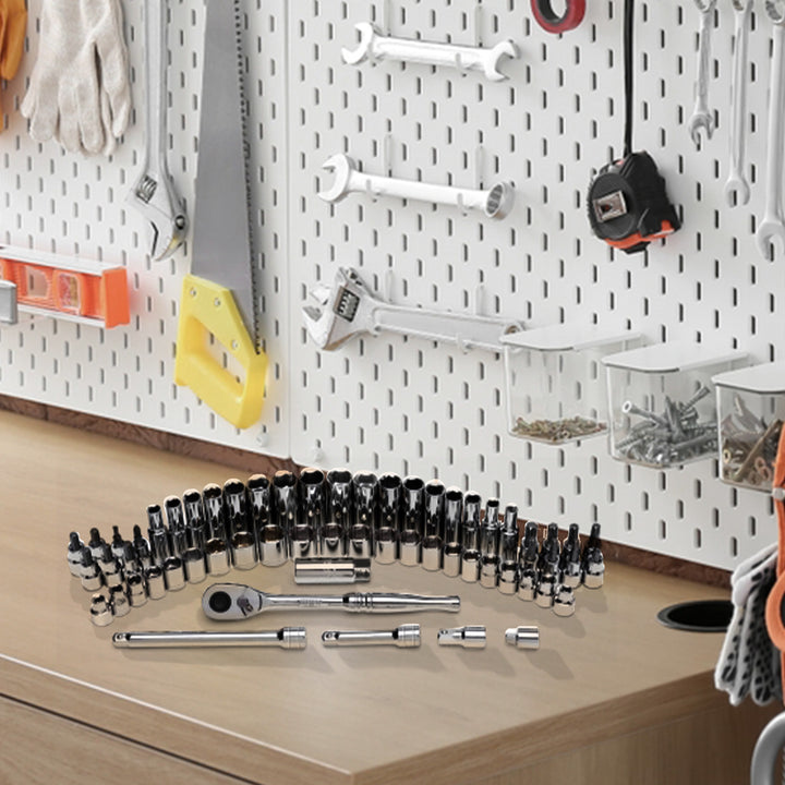 Master Mechanic 60 Piece Mechanics SAE Socket Tool Set, 3/8 Inch Drive Bits - VMInnovations