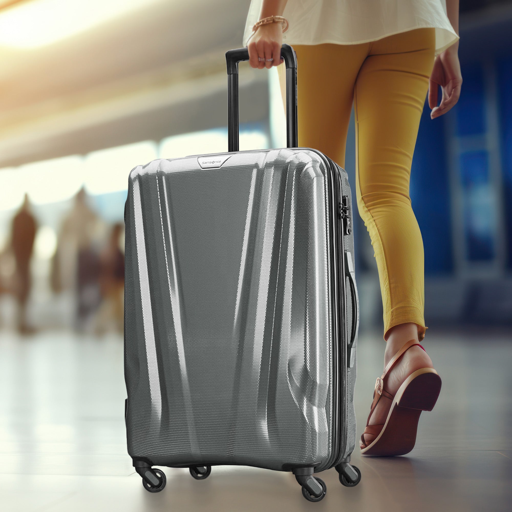 Samsonite SWERV DLX Spinner 3 Piece Carry-On, Medium & Large Luggage Set, Silver