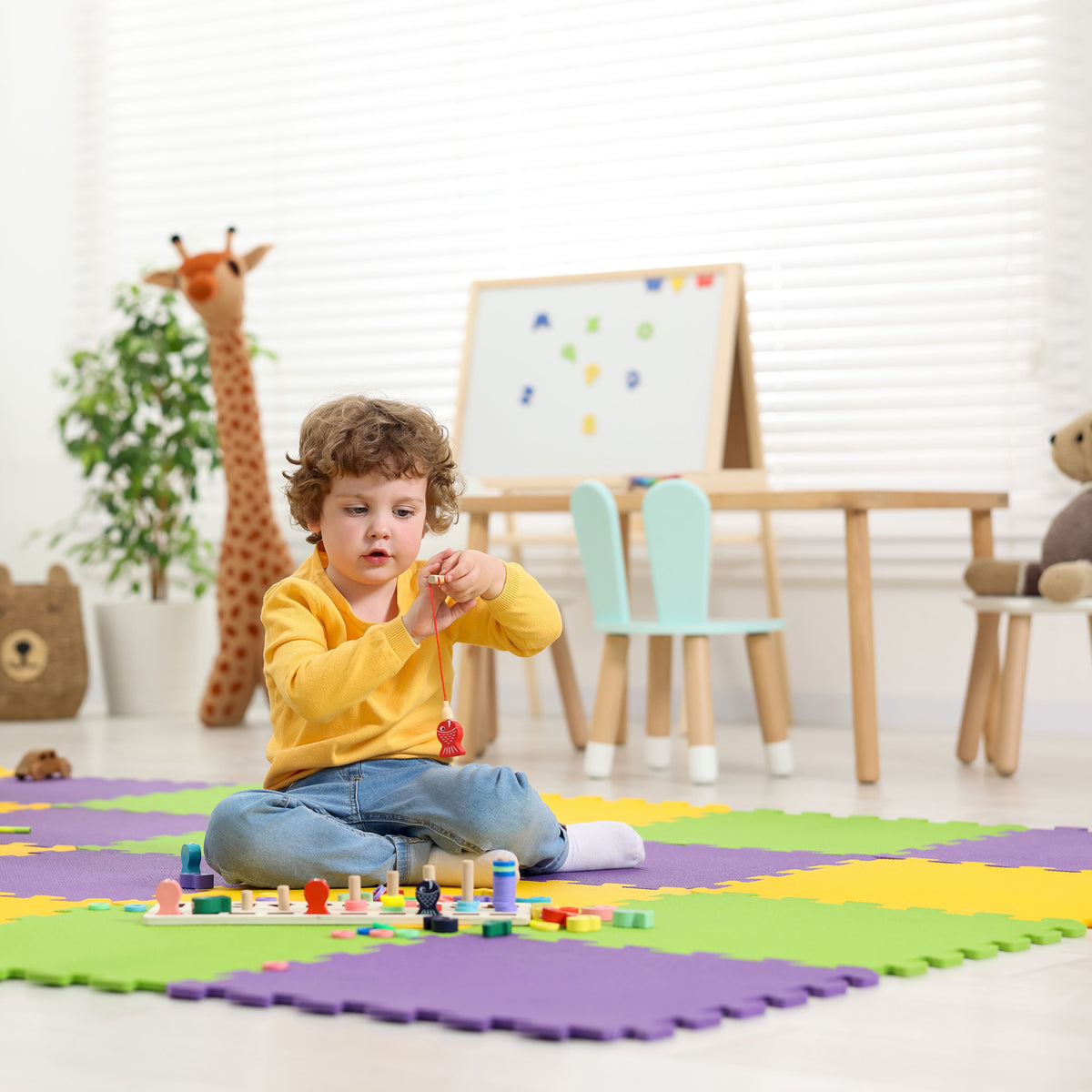 BalanceFrom 9 Color Thick Interlocking Puzzle Foam Play Mats, 36 SqFt(Open Box)