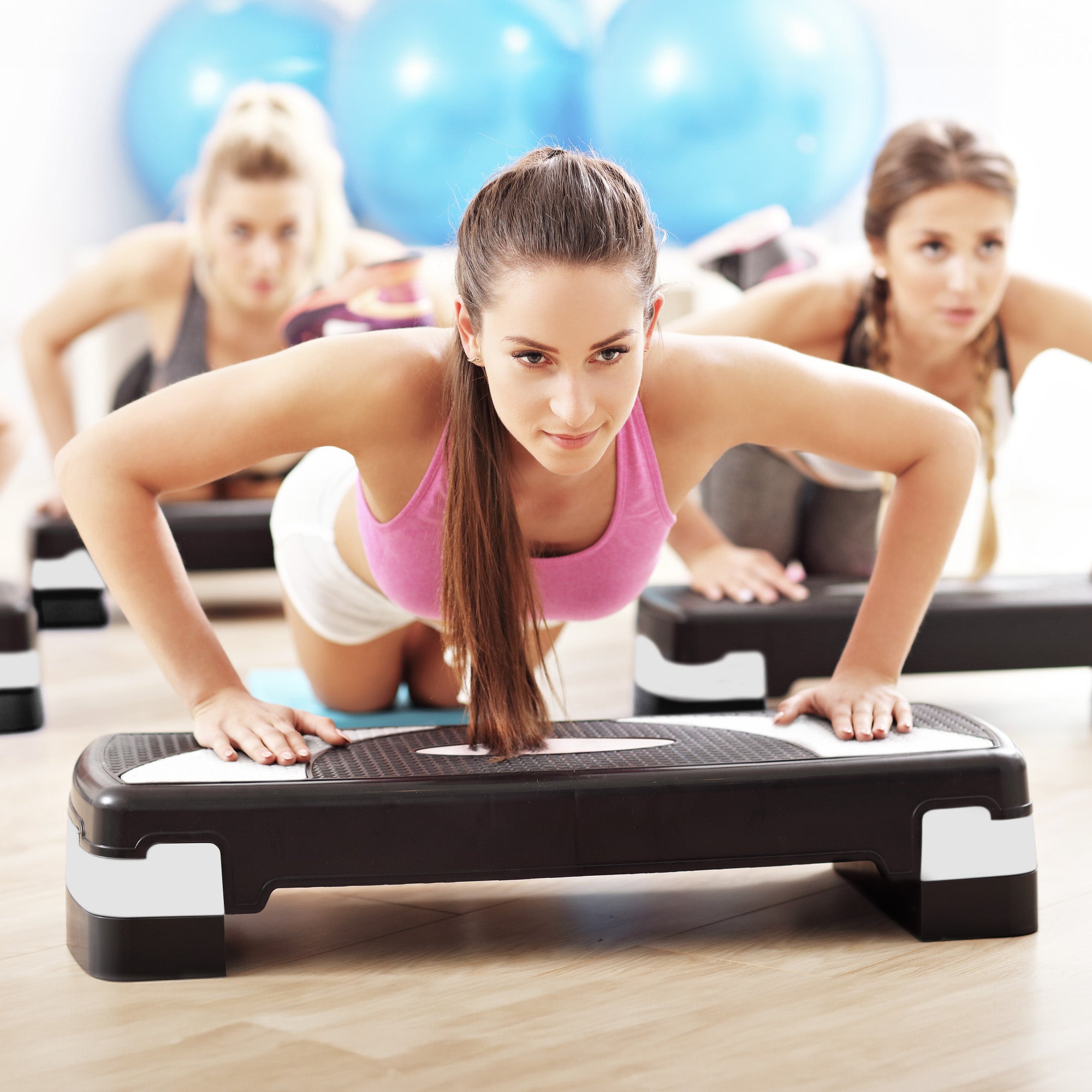 BalanceFrom Adjustable Workout Aerobic Step Platform Trainer w/Raisers(Open Box) - VMInnovations