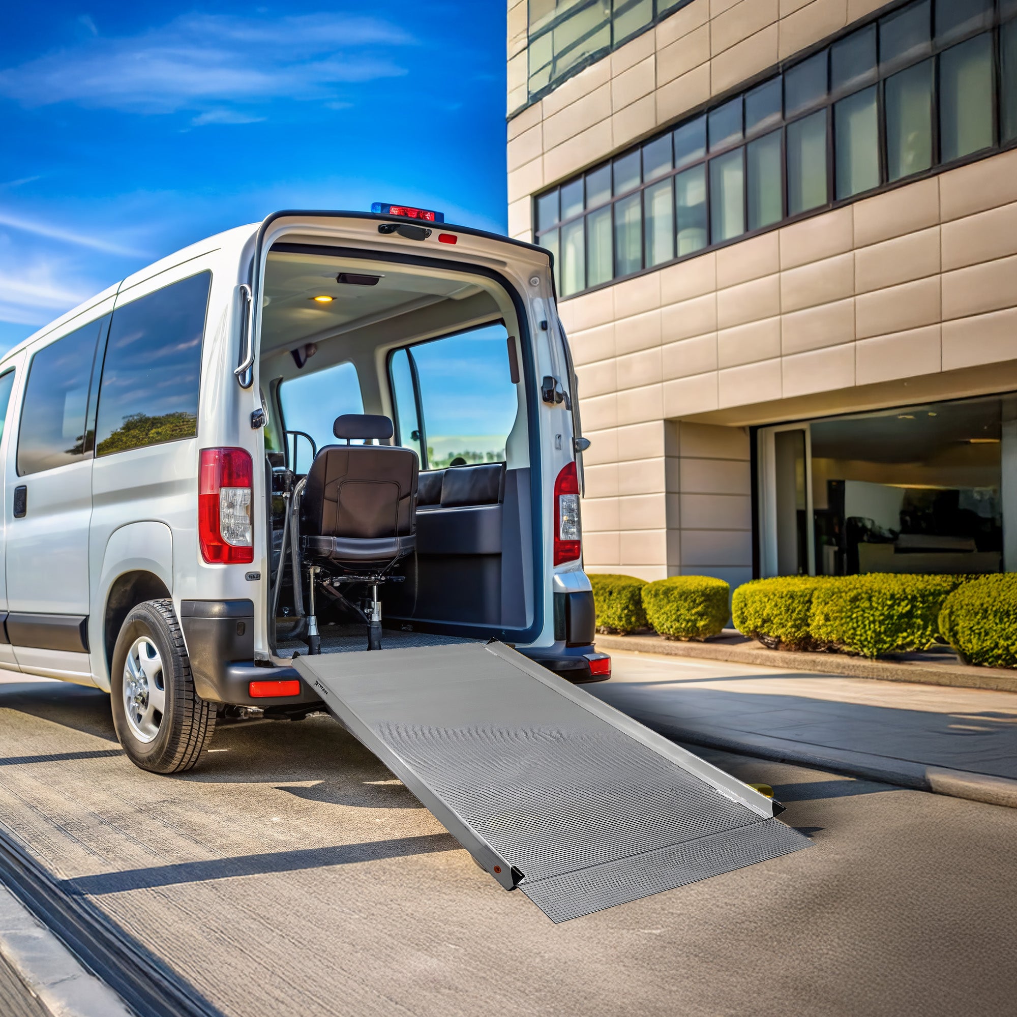 Titan Ramps 6ft Aluminum Wheelchair Entry Ramp, One Piece, 850lb Capacity (Used) - VMInnovations