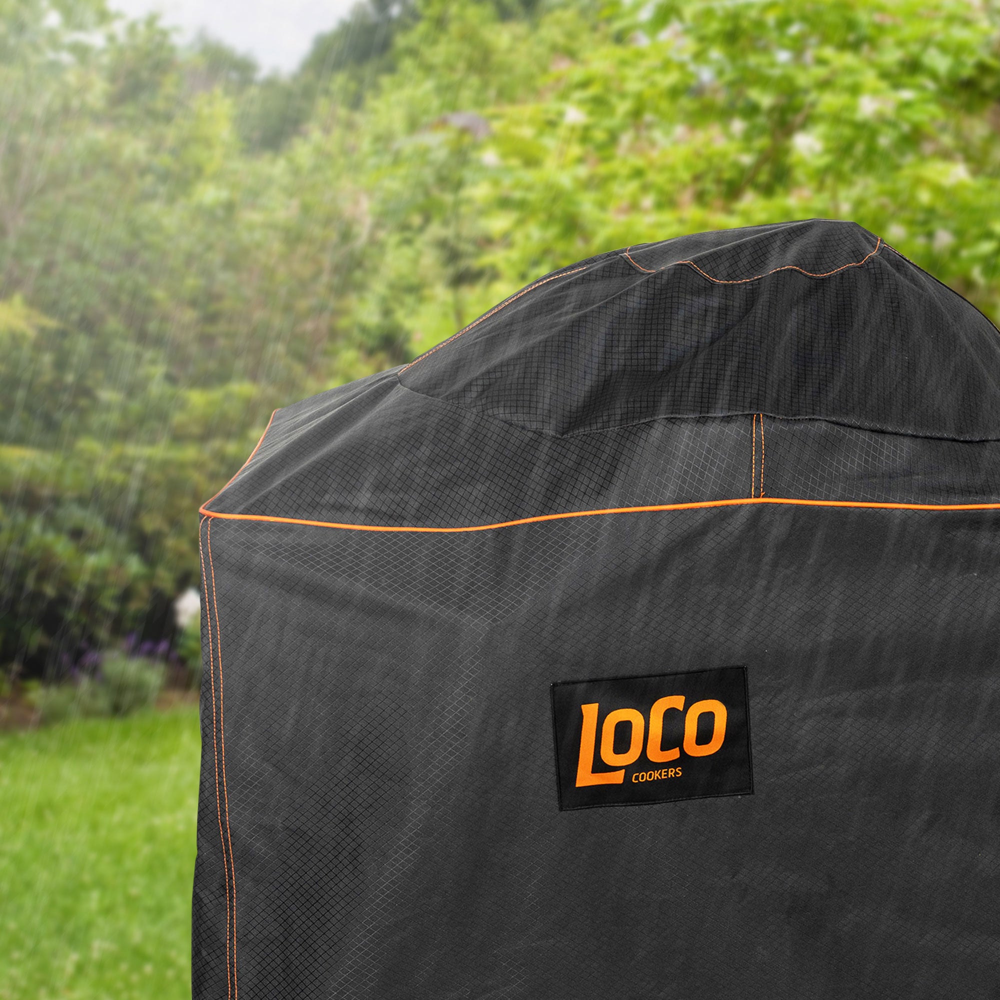 Loco Cookers 22.5 In Kettle Grill Cover with SmartTemp, Zipper, and Cart, Black - VMInnovations