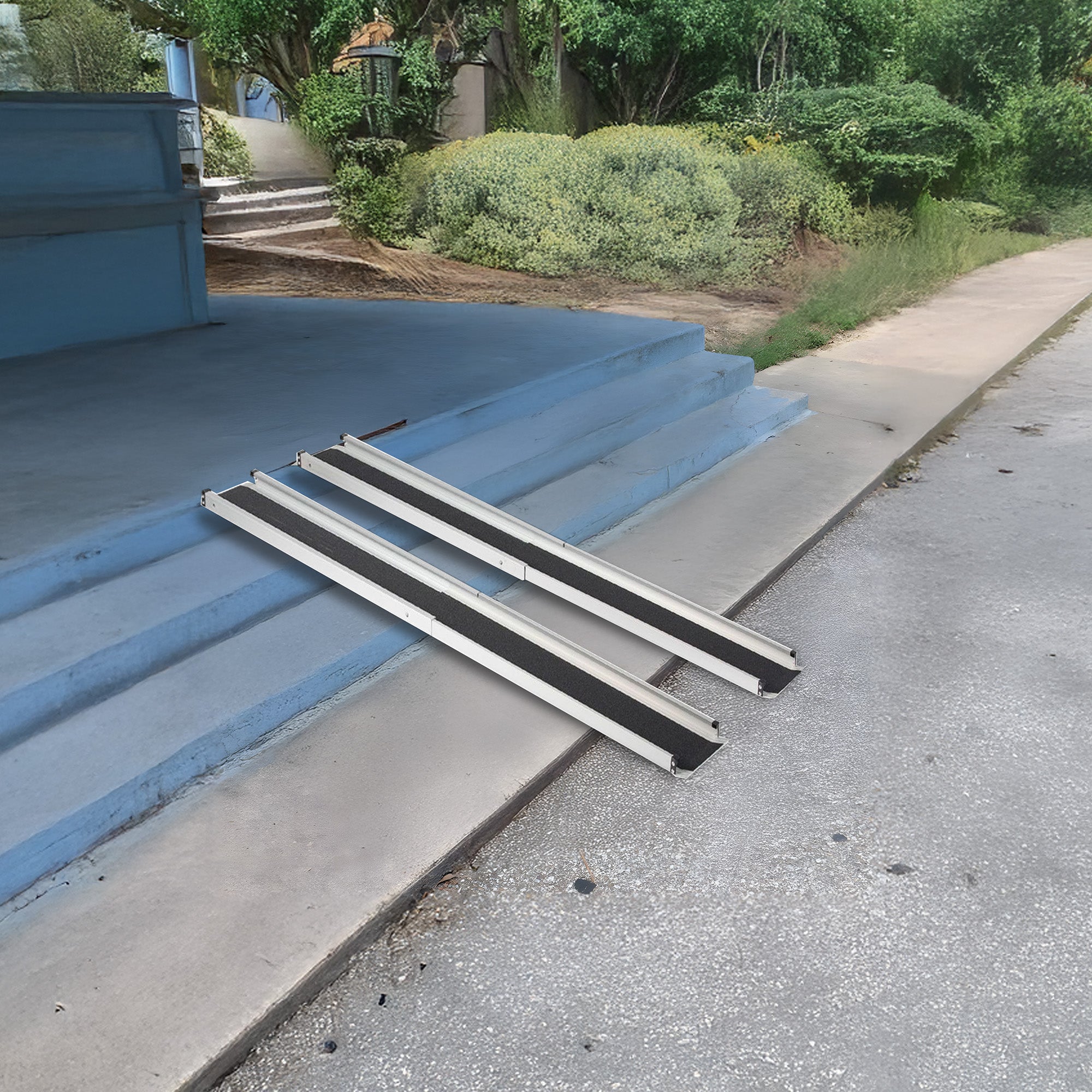 Titan Ramps 4' to 7' Telescoping Aluminum Wheelchair Ramp with 600 lb. Capacity