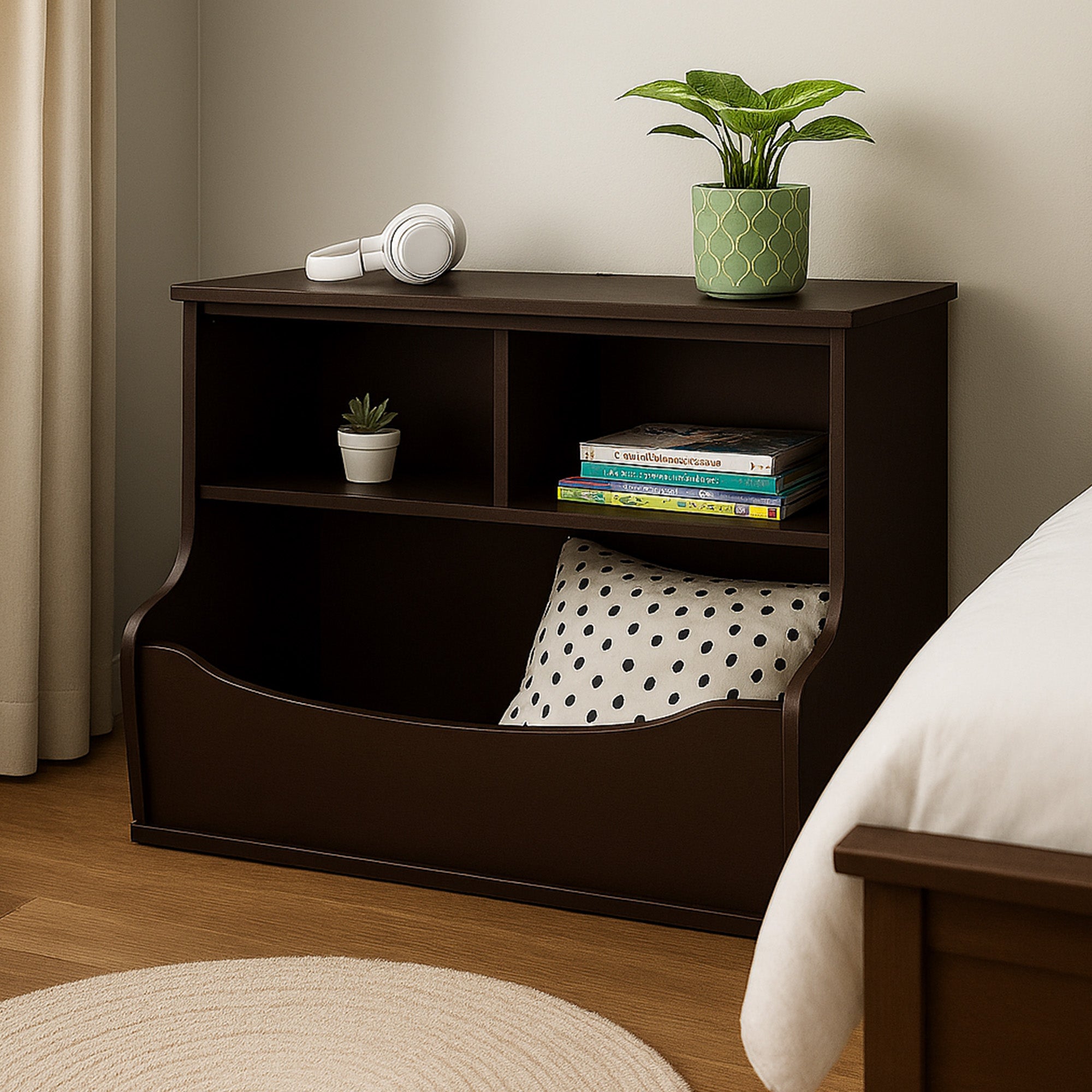 PJ Wood Bookcase, Store or Display Books of Different Sizes (Open Box) - VMInnovations