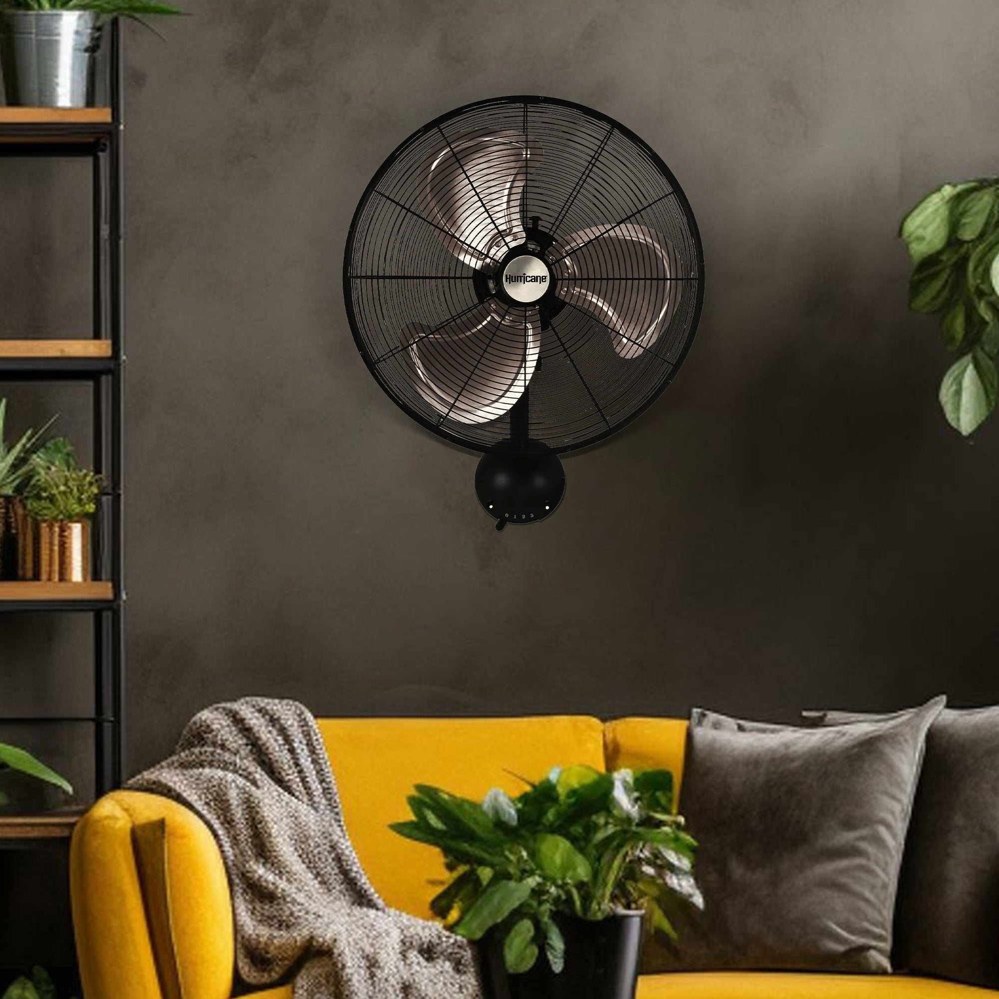 Hurricane 16" Pro High Velocity Oscillating Metal Wall Mount Fan,Black(Open Box) - VMInnovations