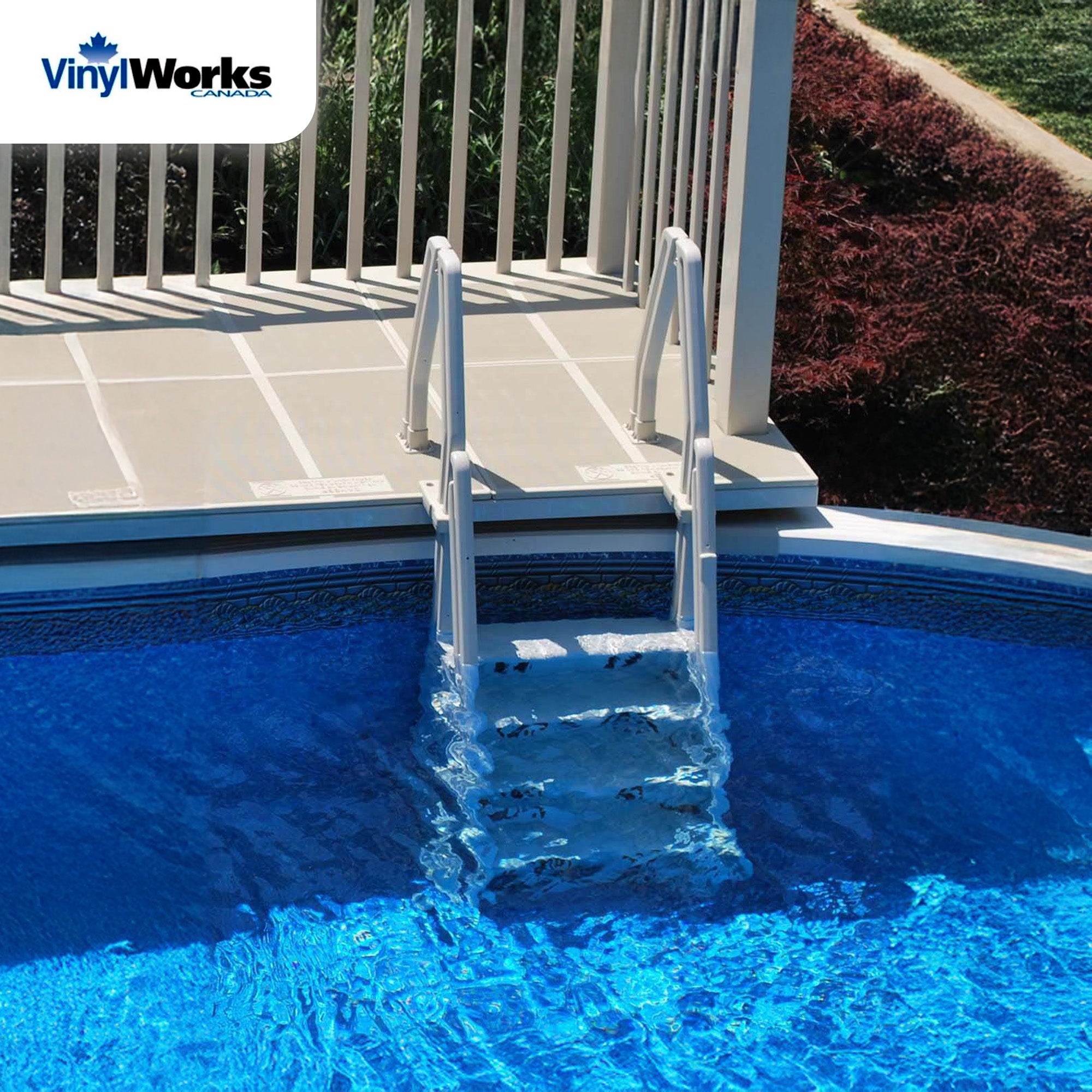 Vinyl Works IN Deluxe 32 Inch Adjustable Step Above Ground Pool Ladder (Used) - VMInnovations
