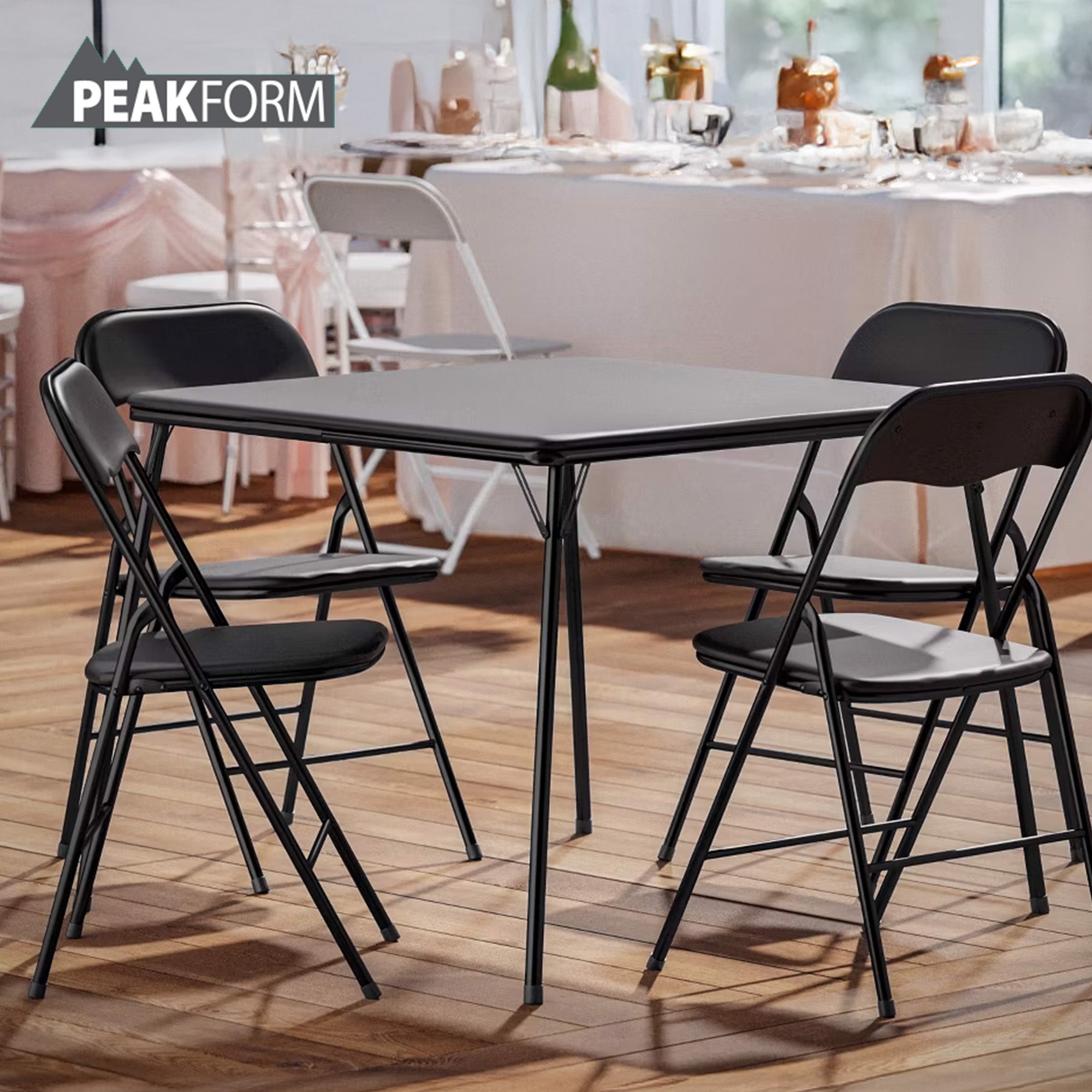 Plastic Development Group 819 5 Piece 34" Card Table and 4 Chairs Set (Used) - VMInnovations
