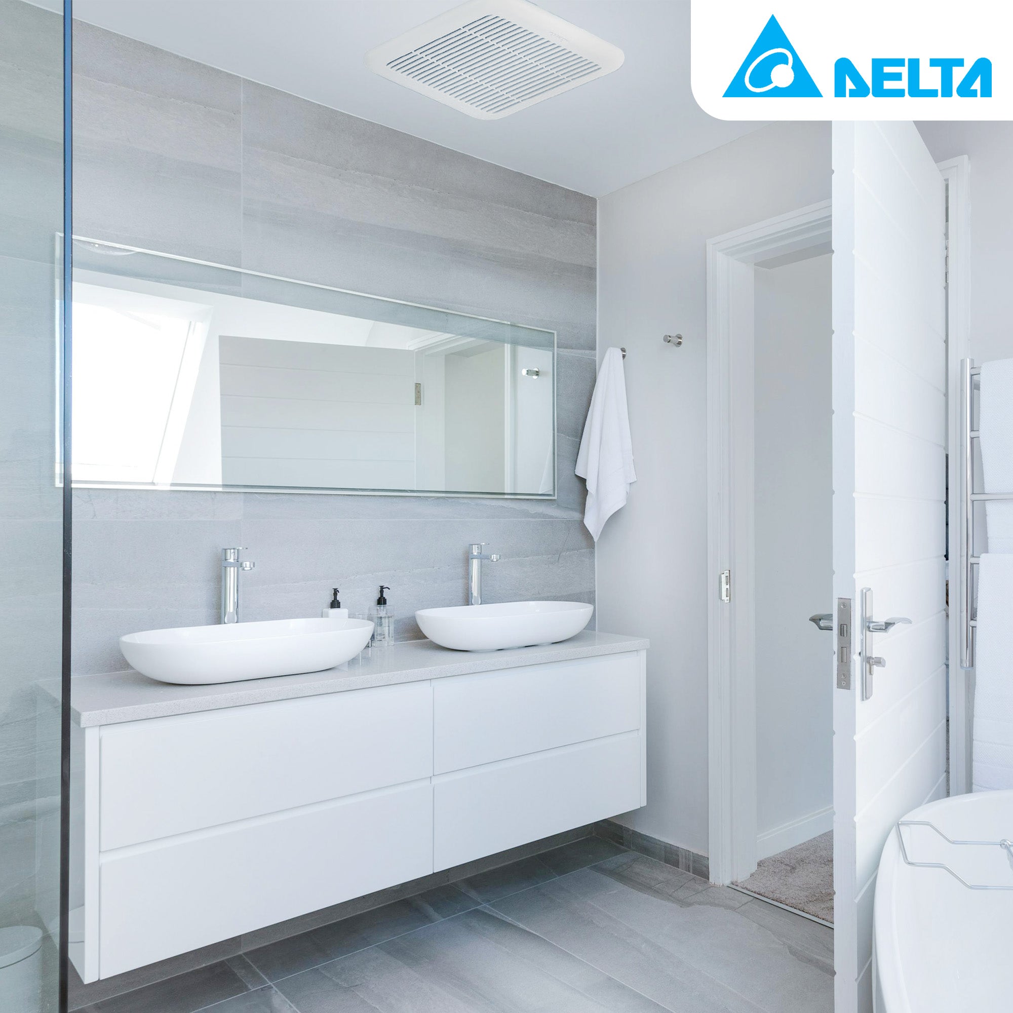 Delta Breez Signature Exhaust Bathroom Fan with Dual Speed, 80/110 CFM, White - VMInnovations
