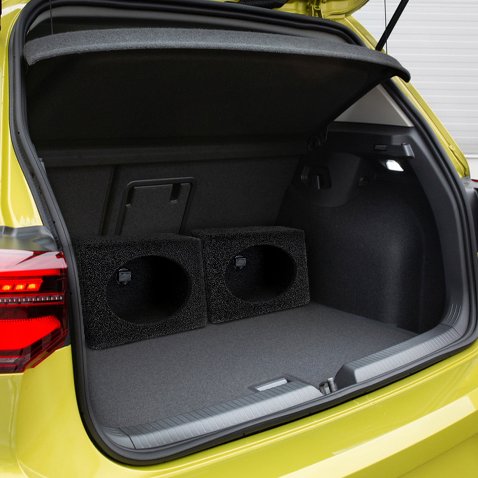 Q-POWER Q-Bomb 6x9" Car Wedge Speaker Boxes with Bedliner Spray, Pair (Open Box) - VMInnovations