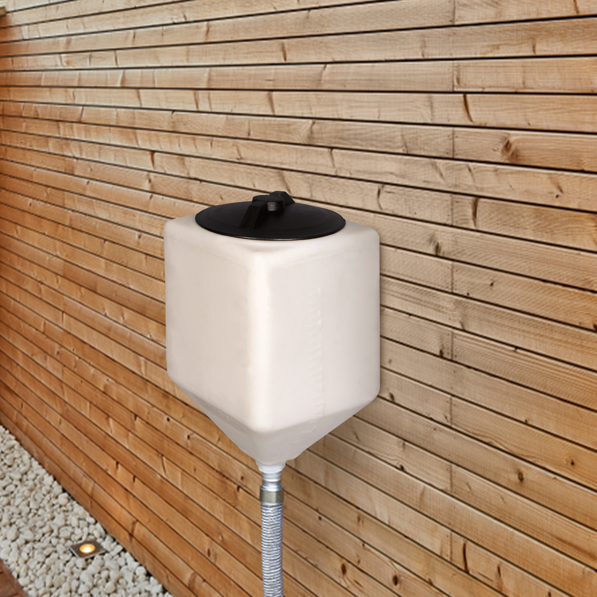 Norwesco 5 Gallon Square Total Drain Tank for Patio, Lawn, and Garden, White