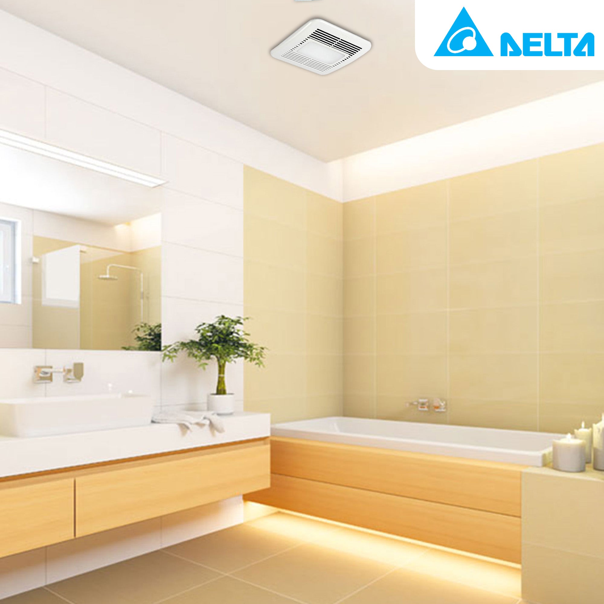 Delta Breez Exhaust Fan LED Light w/ Humidity Sensor, 80/110CFM, White(Open Box) - VMInnovations