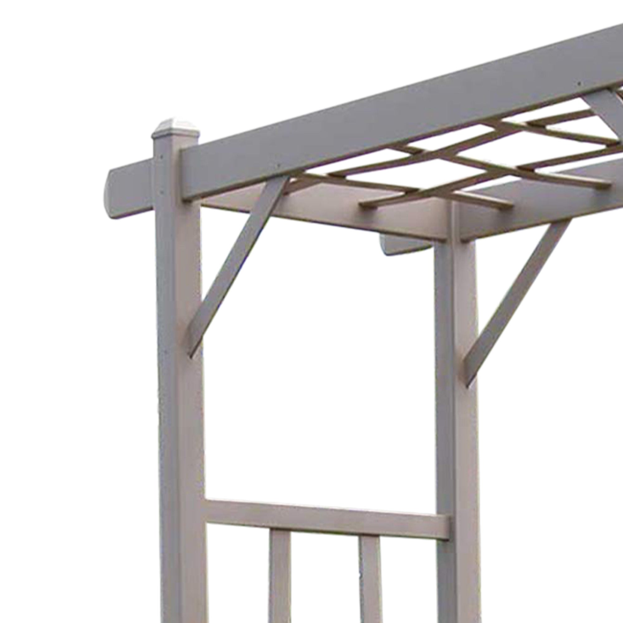Dura-Trel Elmwood 57" x 84" PVC Garden Arch Lattice Trellis, Mocha (For Parts)