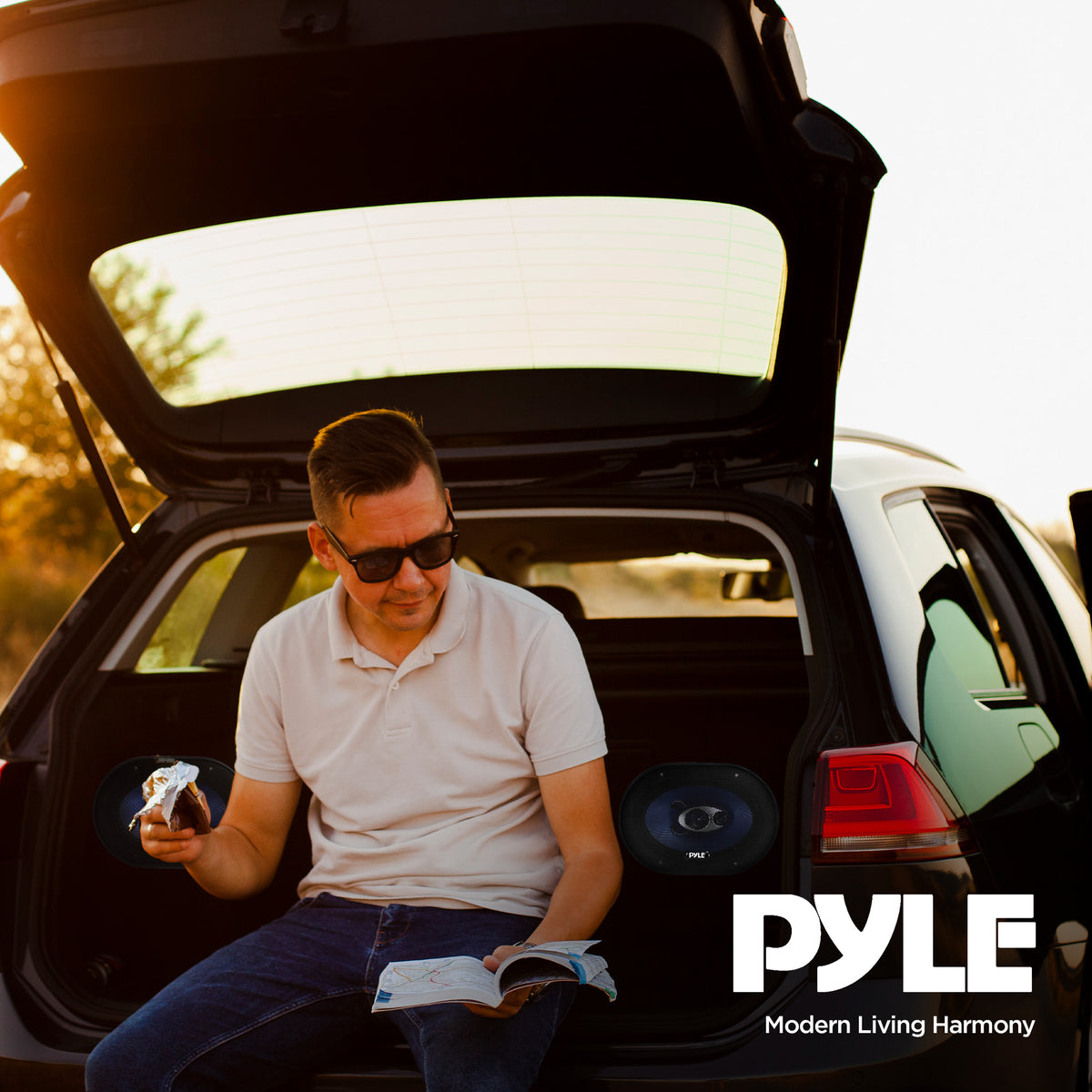 Pyle PL683BL 6x8" 720 Watt 3-Way Car Coaxial Audio Speakers Stereo - Blue
