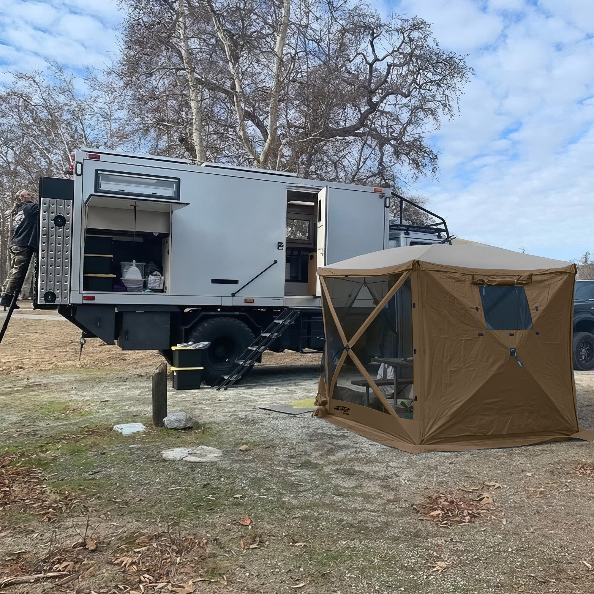CLAM Quick-Set Screen Hub Tent Wind & Sun Panels, Accessory Only, Brown (3 Pack) - VMInnovations