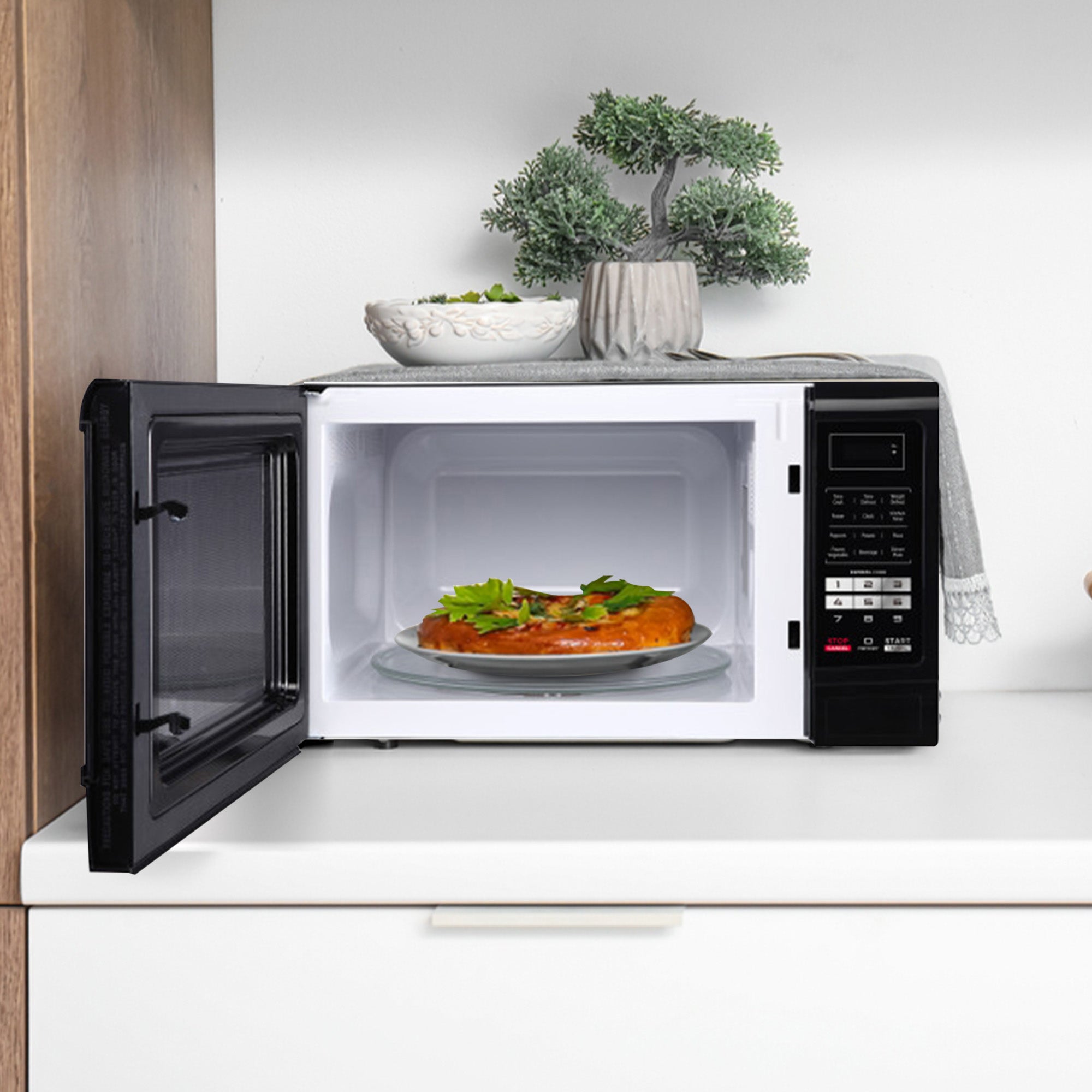 Magic Chef Countertop Microwave w/6 Cook Modes & 11 Power Levels,Black(Open Box)