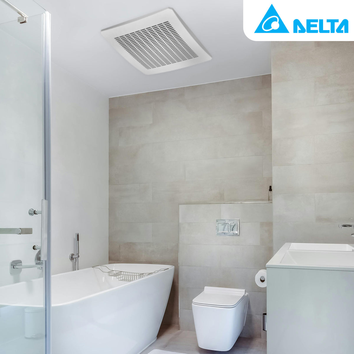 Delta Breez Signature 130 CFM Exhaust Bathroom Fan with Humidity Sensor, White
